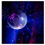 MECCANIXITY Mirror Ball, 8 Inch Glass Disco Balls Decoration Disco Reflective Balls with Hanging Ring Blue for DJ Club Stage Wedding Holiday Bar Party Decorations