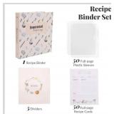 Homecooked Happiness Vintage Recipe Binder 3 Ring, 50 Blank Doubled-Size Cards, 50 Clear Protective Sleeves, 5 Dividers for Recipes Desserts, Bread & Pastries, Main Dishes, Soup & Salads, Appetizers