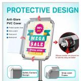 Sign Holder Stand 8.5x11 inch - Adjustable Floor Standing Sign Holder - Signage Stand with Snap-Open Frame Display for Malls, Schools, Restaurants