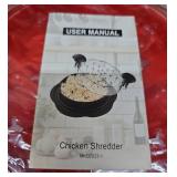 Chicken Shredder Large Chicken Breast Shredder Tool Twist with Brush&Fork, Visible Meat Shredder Machine, Anti-Slip Strip, Ergonomic Handle, BPA Free, Suitable for Pork Beef Chicken(Red)