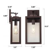 MICSIU Oil Rubbed Bronze Large Outside Wall Light, Waterproof Clear Glass Outdoor Sconce Lighting, 15.5 Inch Outdoor Wall Lights for House, Home, Garage, Doorway, Patio