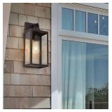 MICSIU Oil Rubbed Bronze Large Outside Wall Light, Waterproof Clear Glass Outdoor Sconce Lighting, 15.5 Inch Outdoor Wall Lights for House, Home, Garage, Doorway, Patio