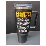 DOTAOKACI Retirement Gifts For Men - Retired Tumbler - Retired Under New Management See Wife For Details Tumbler - Farewell Going Away Goodbye Gifts For Dad Coworkers Colleague Boss Grandpa Husband
