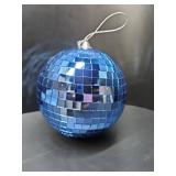 Mirror Disco Ball 6inch Cool and Fun Silver Hanging Party Disco Reflective Ball with Hanging Ring for Big Party Stage Wedding Holiday Bar Decorations(Blue)