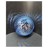 Mirror Disco Ball 6inch Cool and Fun Silver Hanging Party Disco Reflective Ball with Hanging Ring for Big Party Stage Wedding Holiday Bar Decorations(Blue)