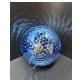 Mirror Disco Ball 6inch Cool and Fun Silver Hanging Party Disco Reflective Ball with Hanging Ring for Big Party Stage Wedding Holiday Bar Decorations(Blue)