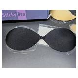Sticky Bra Push Up 2 Pairs, Adhesive Strapless Backless Bras with Nipple Covers Black Nude