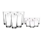 Home Essentials Alanya 16 Pieces Drinkware Set, Clear