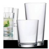 Home Essentials Alanya 16 Pieces Drinkware Set, Clear