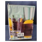Home Essentials Alanya 16 Pieces Drinkware Set, Clear
