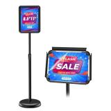 Sign Holder Stand 8.5x11 inch - Adjustable Floor Standing Sign Holder - Signage Stand with Snap-Open Frame Display for Malls, Schools, Restaurants