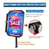 Sign Holder Stand 8.5x11 inch - Adjustable Floor Standing Sign Holder - Signage Stand with Snap-Open Frame Display for Malls, Schools, Restaurants