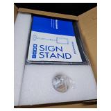 Sign Holder Stand 8.5x11 inch - Adjustable Floor Standing Sign Holder - Signage Stand with Snap-Open Frame Display for Malls, Schools, Restaurants