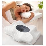 Dream Without Pain Cervical Neck Pillow for Sleeping, Ergonomic Side Sleeper Pillows for Adults, Cooling Orthopedic Pillow for Neck Relief Support, Memory Foam Pillows Back Stomach Sleepers Standard s