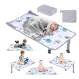 FUNSTAR Airplane seat Extender for Kids, Toddler Airplane Bed with Blanket, Airplane Travel Essentials, Durable and Comfortable Baby Portable Airplane Bed Flight Footbed