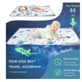 FUNSTAR Airplane seat Extender for Kids, Toddler Airplane Bed with Blanket, Airplane Travel Essentials, Durable and Comfortable Baby Portable Airplane Bed Flight Footbed