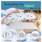 FUNSTAR Airplane seat Extender for Kids, Toddler Airplane Bed with Blanket, Airplane Travel Essentials, Durable and Comfortable Baby Portable Airplane Bed Flight Footbed