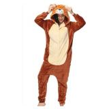 LUSJNGE Unisex Adult Animal Onesie Pajamas Halloween Christmas Cosplay Costume one-piece pajamas Loin XL