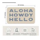 Beach Welcome Aloha Howdy Hello Front Door Mat Outside Entrance,Beach Coastal Cowgirl Decor Doormat,17"X30"