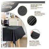 Fixwal 16 Pack Black Plastic Tablecloth Disposable Table Cloth 54" x 108" Plastic Table Cover Premium Rectangle Tablecloths for Baby Shower Engagement Halloween Wedding"