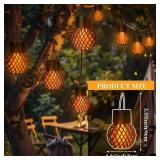 GIGALUMI 12 Pack Solar Lanterns for Outside,Solar Hanging Lights Outdoor Waterproof with Flickering Flame,Solar Powered Outdoor Lights Garden Decor for Yard,Patio,Tree,Camping,Festival Decoration