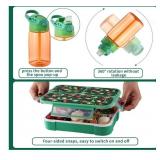 Kids Lunch Box Bag Set - 3D Dinosaur Lunch Bags for Boy with Containers Reusable Complete Lunch Kit Included 3-Compartment Lunchbox Leakproof Insulated Lunchbag Sets for Toddler School Lunch Supplies