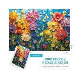 ALL4JIG Flowers Fun Jigsaw Puzzles for Adults and Kids, 1000 Pieces, Christmas Secret Santa Gift, White Elephant Gifts, Number Partitioned for Easy Solving