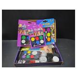 Bowitzki Halloween Makeup Set Oil Based Face Body Paint Special Effects Kit SFX Sponges Scar Wax Fake Blood Brush Tooth Paint Halloween Party SFX Cosplay