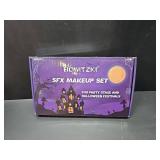 Bowitzki Halloween Makeup Set Oil Based Face Body Paint Special Effects Kit SFX Sponges Scar Wax Fake Blood Brush Tooth Paint Halloween Party SFX Cosplay