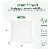 Pillow Core, Comfortable and Soft Square Polyester Pillowcase Filling (18 x 18 inches), Suitable for Living Room Sofa, Bedroom, Car, Office, etc. (2 Pack)