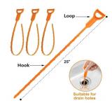 Forlivese 3 Pack 25 Inch Drain Snake,Drain Clog Remover,Sink Snake for Sewer Kitchen Sink Bathroom Tub Toilet Clogged Drains Relief Cleaning Tool