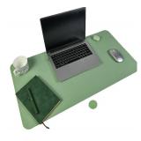 Leather Desk Pad, Large Mouse Pad, Non-Slip and Waterproof Desk Blotter, Desk Writing Pad for Office and Study (Green, 31.5 x 16")"