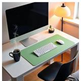 Leather Desk Pad, Large Mouse Pad, Non-Slip and Waterproof Desk Blotter, Desk Writing Pad for Office and Study (Green, 31.5 x 16")"