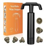 Wine Saver Vacuum Pump with Patented Seal Indicator,6 Vacuum Wine Stopper - Easy Release Tabs,Date Markers, Reusable Wine Stoppers Preserver to Keep Wine Fresh Longer, Ideal Gift for Wine Lovers