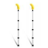 Liliful 2 Pcs Gutter Cleaning Brush Roofing Guard Cleaner Tool Gutter Cleaning Tools Gutter Guard Brush with 6.3 ft Telescopic Pole, Easy to Remove and Clean Leaves Debris from The Ground