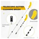 Liliful 2 Pcs Gutter Cleaning Brush Roofing Guard Cleaner Tool Gutter Cleaning Tools Gutter Guard Brush with 6.3 ft Telescopic Pole, Easy to Remove and Clean Leaves Debris from The Ground