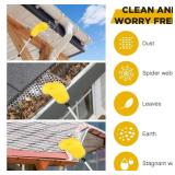 Liliful 2 Pcs Gutter Cleaning Brush Roofing Guard Cleaner Tool Gutter Cleaning Tools Gutter Guard Brush with 6.3 ft Telescopic Pole, Easy to Remove and Clean Leaves Debris from The Ground