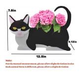 Black and White Cat Planter Plant Pots,Cute Cat Flower Planter,Gifts for Pet Lovers,Unique Animal Plant Pots,Office,Indoor Outdoor Garden Decor(12.5 * 5.6 * 7.8in)
