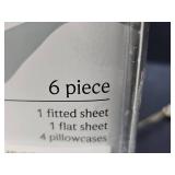 LuxClub 6 PC Queen Sheet Set. Taupe
