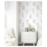 Guvana 17.3"x197" Peel and Stick Gold and White Contact Paper Tulip Floral Wallpaper Modern Self Adhesive DIY Removable Contact Paper Flowers Wallpaper for Bedroom Cabinets Decor"