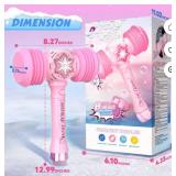 Hammer Bubble Guns with LED Lights & Sound, Outdoor Bubble Machine Toys
