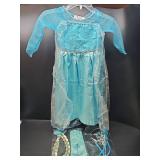 Elsa Dress Princess Costume for Girls Halloween Cosplay Princess Dress Up Luxury Birthday Outfit for Toddler Kids 5T