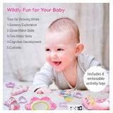 BATTOP Baby Gym Play Mat, 8-in-1 Tummy Time Activity Mat & Ball Pit with 6 Toys, Washable Sensory Playmat for Visual/Hearing/Motor Development, Newborn Gift 0-12 Months (Pink)