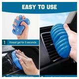4 Pack Car Cleaning Gel, Blue Car Cleaning Putty, Universal Auto Detailing Tools Car Slime Dust Cleaning Gel for Car Interior, Air Vent, Dashboard, Keyboard 28 OZ (Blue)