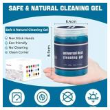 4 Pack Car Cleaning Gel, Blue Car Cleaning Putty, Universal Auto Detailing Tools Car Slime Dust Cleaning Gel for Car Interior, Air Vent, Dashboard, Keyboard 28 OZ (Blue)