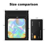 100 pcs Black Mylar Bags Holographic Resealable Foil Pouches for Food Storage and Necklace,Key Chain,False Eyelashes Packaging for Small Business(4.13x5.91Inch)