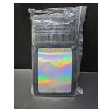 100 pcs Black Mylar Bags Holographic Resealable Foil Pouches for Food Storage and Necklace,Key Chain,False Eyelashes Packaging for Small Business(4.13x5.91Inch)