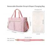 Breast Pump Bag for Women,Diaper Bag Tote with Separate Universal Breast Pump Pocket Compatible for Medela, Spectra S1,S2, Mancro Mommy Bag for Hospital, Pink