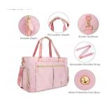 Breast Pump Bag for Women,Diaper Bag Tote with Separate Universal Breast Pump Pocket Compatible for Medela, Spectra S1,S2, Mancro Mommy Bag for Hospital, Pink