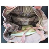 Breast Pump Bag for Women,Diaper Bag Tote with Separate Universal Breast Pump Pocket Compatible for Medela, Spectra S1,S2, Mancro Mommy Bag for Hospital, Pink